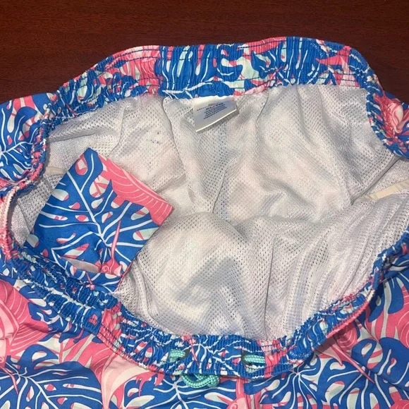 Vineyard Vines Pink and Blue Fish Swim Trunks - Picture 3 of 5